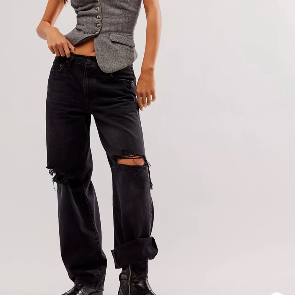 Levi’s Baggy Dad Jean Rake it Up Dark Wash Black Size 26